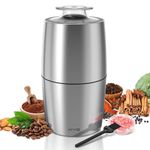 KYG Electric Coffee Grinder Stainless Steel 300W Motor 70g Capacity Coffee Grinders Electric Safety Lock with Stainless Steel Blades Coffee Bean Grinder Low Noise 45dB for Coffee Beans, Spices, etc