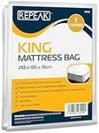 King Size Mattress Bag for Moving or Storage - Waterproof Protector Mattress Bag , Strong Plastic Mattress Cover to Protect your Bed from Stains, Pets, Pest Damage, Dirt and Dust