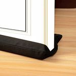 Marwood Under Door Draft Stopper 30-38" Adjustable Wind Stopper for Door & Window, Foam Door Sweep Air & Noise Blocker for Bottom of Doors Double Side Seal - Black