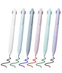 6 Pack Multicolor Ballpoint Pen, 0.5mm 4-in-1 Colored Ballpoint, 4-Color Retractable Fine Point Pens for Office School Supplies Students Kids Nurses