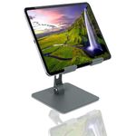 Storite Metal Foldable and Portable Laptop & Tablet Stand Holder, Anti-Slip Silicone Pads, Height and View Angle Adjustable,Supports Upto 15” with Max. 4KG Support (Grey)