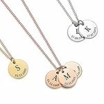 TMT® Personalised necklace for women | Initial necklace with date engraved (Silver, Gold, Rose Gold) | Customised pendant Ideal personalised birthday gift for Mother Daughter Grandmother Sister Auntie