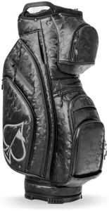 Pins & Aces Cart Bag Black Camo - 15-Way, Full Length Dividers, Single Strap - Velvet Lined
