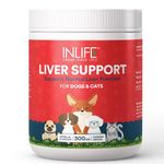 INLIFE Liver Detox Supplement for Dogs Cats and Pets | Liver Support Powder with Whey Protein, MCT, L-Carnitine, L-Taurine & BCAAs, 300g (Vanilla)