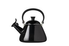 Le Creuset Kone Stove-Top Kettle with Whistle, Suitable for All Hob Types Including Induction, Enamelled Steel, Capacity: 1.6 L, Black Onyx, 40101021400000