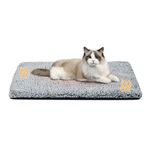 Miguel Self Warming Cat Bed Self Heating Cat Dog Mat 30 x 20 inch Extra Warm Thermal Pad for Indoor Outdoor Pet with Removable Washable Sherpa Cover Non-Slip Bottom (Gray,M)