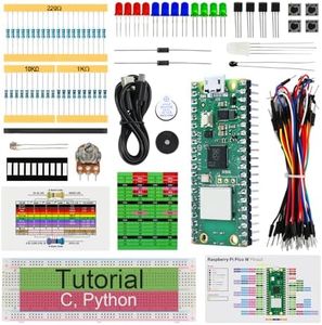 Freenove Basic Starter Kit for Raspberry Pi Pico W (Included), Dual-core Arm Cortex-M0+ Microcontroller, 386-Page Detailed Tutorial, 142 Items, 55 Projects, Python C Code