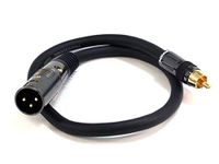 Monoprice Premier Series XLR Male to RCA Male Cable - 1.5ft - Black - Gold Plated Connectors | 16AWG Shielded Twisted Pair Oxygen-Free Copper Braid Conductors