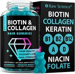 Biotin Collagen Gummies – Hair Skin and Nails Vitamins for Women & Men – Hair Growth Vitamins: B1, B2, B3, B5, B7, B9, B12, Collagen, Keratin, Vitamin A & D – Hair Growth Supplement – 60 Gummy Bears