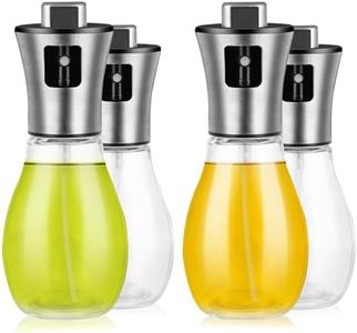 Ölsprüher für die Küche, 4 Stück Öl sprühflasche Glas für Heißluftfritteuse, 200ML Ölspray zum Kochen für Speiseöl, Olivenölsprüher für Salat, BBQ, Backen, Pasta, Ölflasche Behälter Essigspender