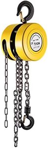 VEVOR Hand Chain Hoist, 2200 lbs /1 Ton Capacity Chain Block, 15ft/4.5m Lift Manual Hand Chain Block, Manual Hoist w/Industrial-Grade Steel Construction for Lifting Good in Transport & Workshop, Yell