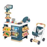 Smoby - Supermarket, Children's Shopping Trolley Included, Mechanical Scale, Electronic Functions and 42 Accessories for a full shopping experience, Suitable for kids aged 3 years and over