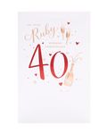 UK Greetings 40th Wedding Anniversary Card for A Special Couple - Ruby Design - Thinking of You Range