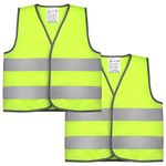 Firtink 2 Pieces Hi Vis Vests for Kids,Kids High Visibility Reflective Vest,High Vis Vests,Hi Vis Safety Vests,High Vis Jacket with Reflective Strips for Kids Outdoor (M)