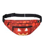 MAXTOP Large Halloween Crossbody Fanny Pack with 4-Zipper Pockets,Funny Bag Halloween Gifts for Enjoy Sports Festival Workout Traveling Running Casual Hands-Free Wallets Waist Pack Bag Fits All Phones