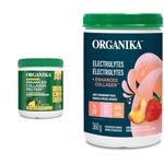 Organika Enhanced Collagen Protein Power Greens - with 16 organic fruits and vegetables & Electrolytes + Enhanced Collagen- Strawberry Peach Flavour