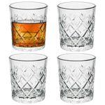 GEEZY Whisky Glasses Set of 4 230 ML/7.7 OZ Crystal Short Drink Home Kitchen Bar Drinking Glassware Whisky Rum Vodka Cocktails Dishwasher Safe Tumbler