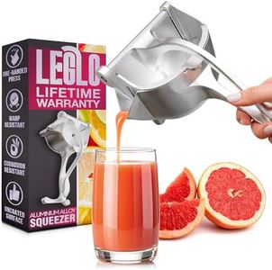 Hand Juicer Squeezer - Aluminum Lemon Squeezer for Effortless Juice Extraction - Manual Hand Press Juicer for Lemon, Orange, Lime, Grapefruit & Pomegranate, Durable Ergonomic Handle, Easy Clean Design
