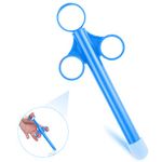 ANGCURE Lube Applicator Syringes, Lubricant Tube Shooter with Smooth Rounded Cap for Men, Women & Couples, Reusable, Easy Use & Clean [10ml Scales][Blue]