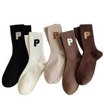 Starvis Women's korean Fashion Long Tube Sports and Leisure Socks Plush letters,Cute teddy,Plush Soft Heart Novelty Funny Above Ankle Crew Socks Holiday Gifts for Women,Socks for Girls- Pack of 3 pair