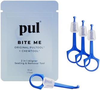 PUL Pack of 4 Reusable 2-in-1 Aligner Seating Chewie & Removal Tool — Compatible with Invisalign, Removable Braces, Retainers, Trays – Easy-to-Use Remover & Chew, Dental & Oral Hygiene Care – Blue