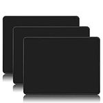 COOLOO 3 Pack Gaming Mouse Pad, Mouse Pad with Stitched Edges Waterproof, Computer Mouse Mat with Non-Slip Rubber Base for VicTsing, Pictek, Logitech Mouse, 8.2x10.2 inch, 4mm Thick, Black