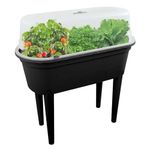 Raised Garden Bed Planter Box Outdoor,Patio Greenhouse Flower Vegetable Grow Box with Lid & Legs