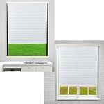 NonwovenEco Blackout Blinds for Window Shades, Pleated Nonwoven Fabric Sheer for Room Insulation, No Tools No Drill DIY, Cordless Adhesive Roller Shades, Anti-UV (White, 80''H x 45''W 1PCS)