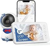 BOIFUN 5 Inch Baby Monitor (Moniteur Bébé), 360° Auto Tracking, AI Sound & Motion Detection, Video Baby Monitor Camera with 1080p Wireless Display, Mobile APP Control & LCD Monitor, Custom Alarm Area