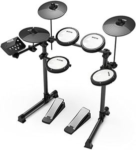 HXW SD51-2 Junior Electronic Drum Kit for Kids Electric Drum Set for Beginners, with USB MIDI Connectivity, Quiet Mesh Drum Pads, Solid Kick Pedal and Hi-hat Controller, Classic 251 Sounds