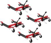 GarveeTech Car Wheel Dolly Jack Set, 6000LBS Capacity Wheel Dolly with Hydraulic Tire Jack & Twin Rollers, Heavy Duty Rollers with Foot Pedal for Tire Auto Repair Moving - Set of 4