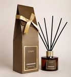 LLUM Glass Lemongrass Essential Oil Reed Diffuser Set | Premium Room Freshener For Living Room, Washroom, Bedroom, Office | Organic, Toxin Free Home Fragrance, Aromatherapy | Elegant Gift | 100Ml