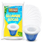 50 Pack Pool Filter Socks for Pool Skimmer, Pool Skimmer Socks for Inground Pool Or Above Ground Pool Filter, Ultra Fine Mesh Screen Liner Skimmer Basket Sock Scum Sock Saver, Debris Leaves Catcher