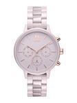 MVMT Nova Qtz Multifunction Analog Blush Round Pink Dial Women's Watch|Blush Ceramic Material|Blush Pink Color Band - 28000327-D