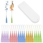 Fuguan 30 Pcs Blank Acrylic Bookmark, Rectangle Acrylic Bookmark Craft Transparent Acrylic Book Markers with Colorful Tassels for Readers, Students, Gift Tag, DIY Projects (Round)