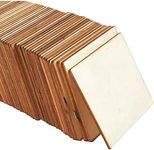 60 Pack Unfinished Wood Pieces 3x3 Inch, Blank Wooden Squares for Crafts, Cutout Tiles for DIY Coasters, Painting, Engraving