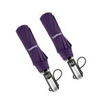 TradMall 2 Pack Travel Umbrella Windproof 46 Inches Large Canopy Reinforced Fiberglass Ribs Ergonomic Handle Auto Open & Close, Purple