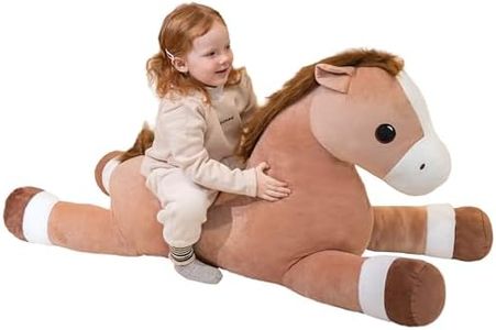 Jrystar 51" Giant Horse Stuffed Animals, Large Stuffed Horse Plush Pillow 4.2ft, Soft Large Stuffed Pony, Cute Farm Animals Plush Toys, Gifts for Kids Boys Girls on Birthday Children's Day Christmas