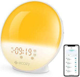 ecozy Sunrise Alarm Clock, Smart Wake Up Light with Sunrise/Sunset Simulation, App&Voice Control, 4 Alarms&Snooze, 17 Color Lights, 22 Sleep Sounds, Bluetooth Speaker Alarm Clock for Heavy Sleepers