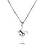 Silver Cross Necklace for Man Cross Pendant Chain Necklace for Women Handmade Necklaces for Gift