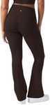 YITTY Active Women's UltraLuxe Kick Flare High Waist Legging, Athleisure, 4-Way-Stretch, Cacao, L, Short