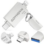 GOVNDVN Apple MFi Certified 128GB iPhone-Photo-Stick, 3 in 1 iPhone USB-Flash-Drives iPhone-Drives Photo Storage iPhone Memory-Stick iPhone Thumb-Drives Backup Stick for iPhone, iPad, USB C Phone, PC