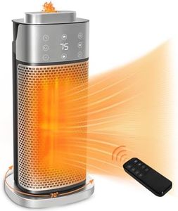 wobuzhi Space Heater, 1500W Portable Heaters for Indoor Use with Thermostat&Humidifier, 70°Oscillation, 12h Timer, Overheat&Tip-Over Protection, PTC Ceramic Electric Heater for Bedroom Home Office