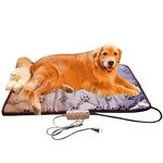 ANZERWIN Heated Dog Bed, 34X21 inch, XXL Pet Heating Pad for Cats Bed Outdoor, Chew Proof, MET Safety Certified