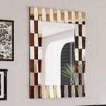 Beveled Glass Wall Mirror Decor: Rectangle Mirror 3D Aesthetic Look 60x120cm Sunburst Silver + Tawny Hand Polished 5mm Thick Glass Clear Reflection Mirror Walls Decor Horizontal/Vertical Hanging