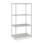 Safco Products Industrial Wire Shelving Starter Unit 36"W x 24"D x 72"H (Add-On Unit and Extra Shelf Pack Sold Separately), Metallic Gray