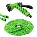 Mabron - Flexible Expandable 50FT Garden Hose with Spray Gun, High-Pressure Watering Hose Pipe, Soft Cro Fiber Car Wash Sponge, Easy Flow Control, Perfect for Gardening and Car Cleaning