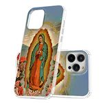 Mavzihok Clear Phone Case Suitable for iPhone 14 Pro Max with Guadalupe Virgin Mary Catholic Pattern Four Corner Reinforced Shockproof and Protective Phone Cover Case