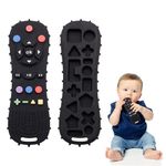 FunBlast Teether for Babies - Silicone Remote Teether for 3+ Month Baby & Toddlers, Teething Toys for Babies and Toddlers, Helps Biting Skills Development, Activity Toys for Babies (Black-)