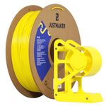 JUSTMAKER PLA 3D Printer Filament, Upgrade Cardboard Spool, Print with Most 3D Printers, Dimensional Accuracy +/-0.03mm, 1.75mm, 1kg, Yellow